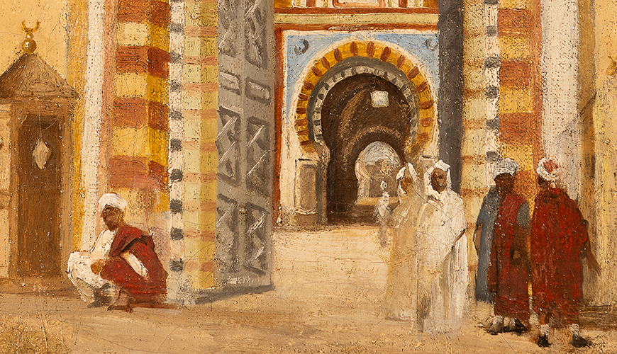 Henri Regnault (1843-1871) Porte d’un palais au Maroc, 1869-1870 Huile sur toile, 39,4 x 33,2 cm Collection particulière © Ville de Saint-Cloud – Musée des Avelines / Audrey Bonnet