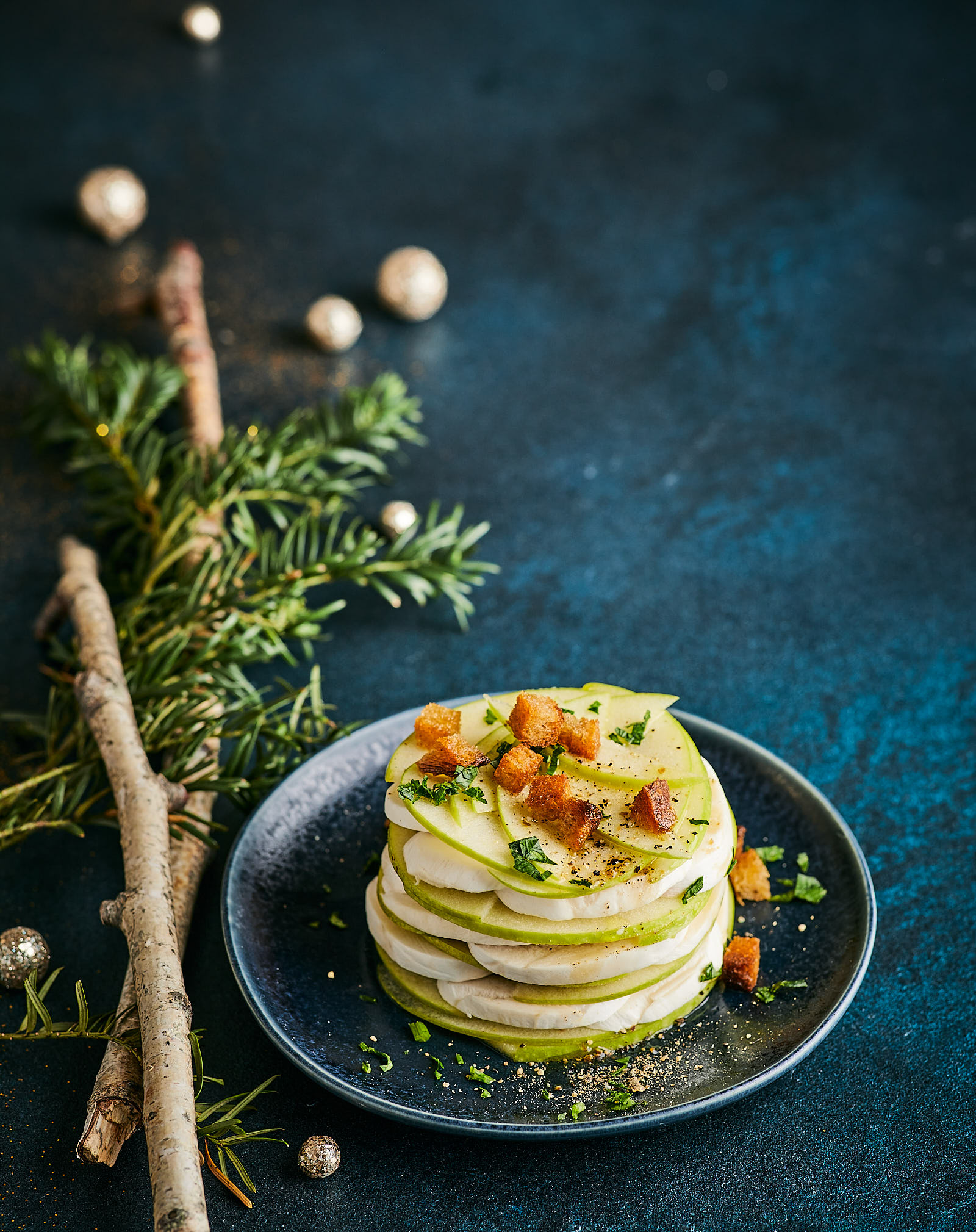 Millefeuille aux pommes et champignons