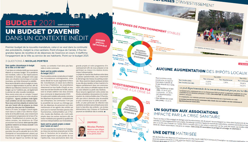 pages du dossier budget